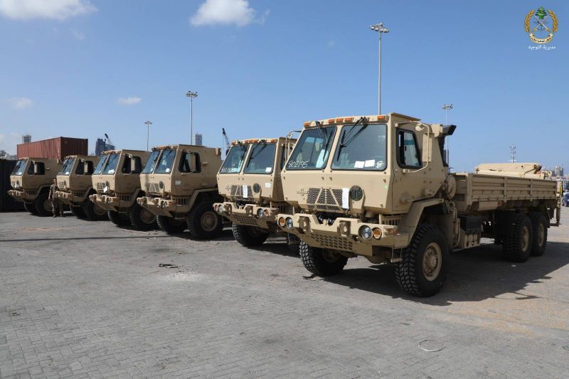 Lebanese Army receives 15 military trucks from US
