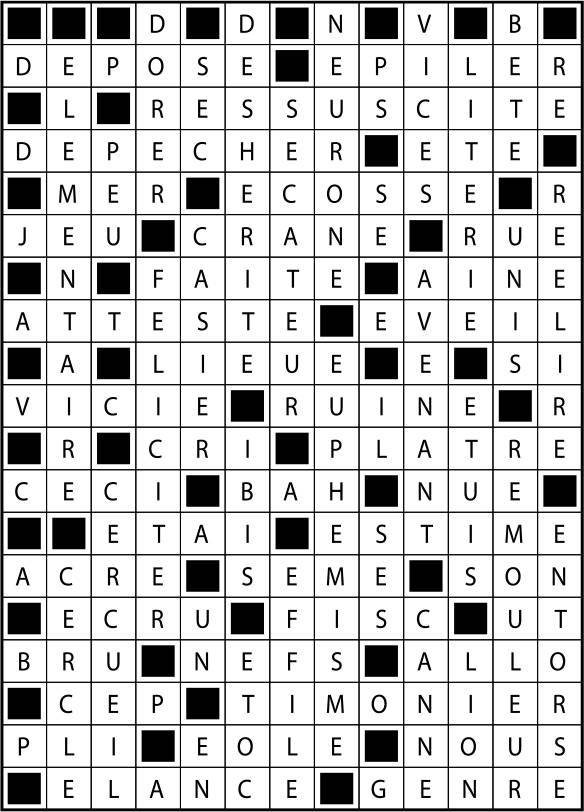 Solutions des mots fléchés du précédent numéro