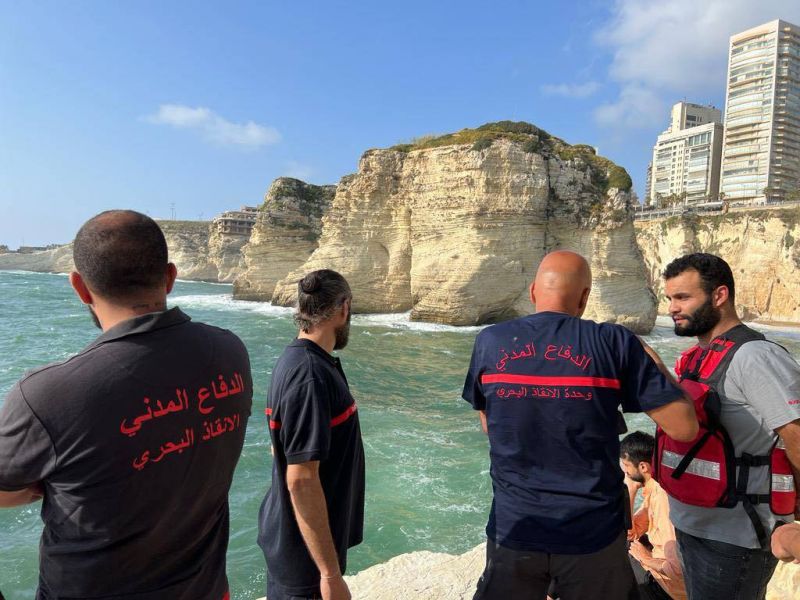 Civil Defense saves drowning man in the sea off Raouche, another still missing