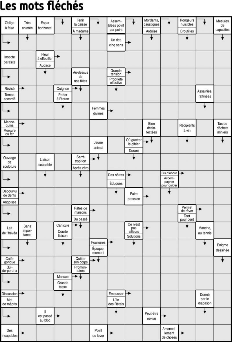 Les mots fléchés