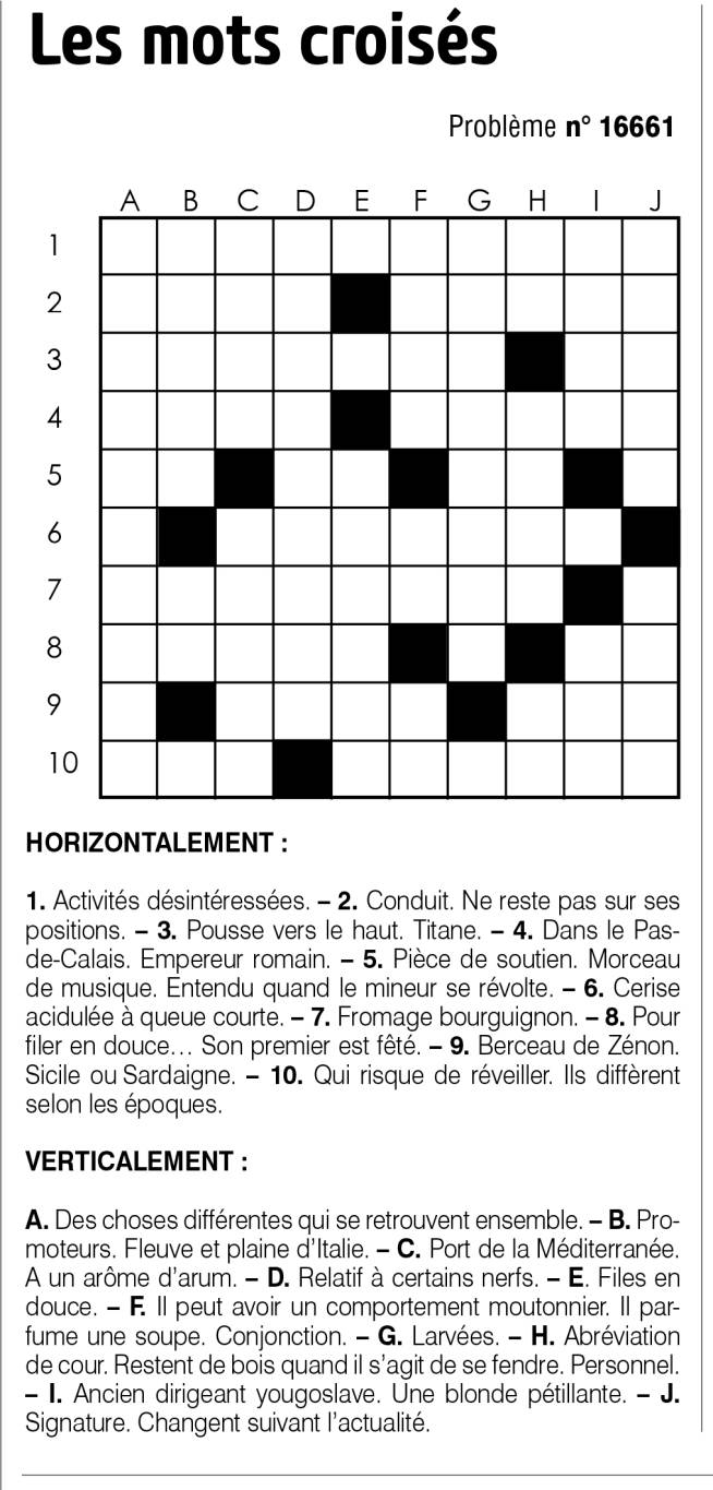 Les mots croisés