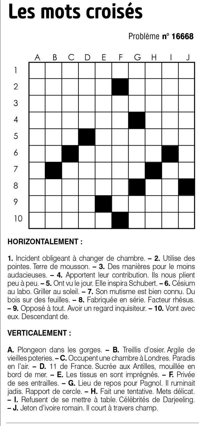 Les mots croisés