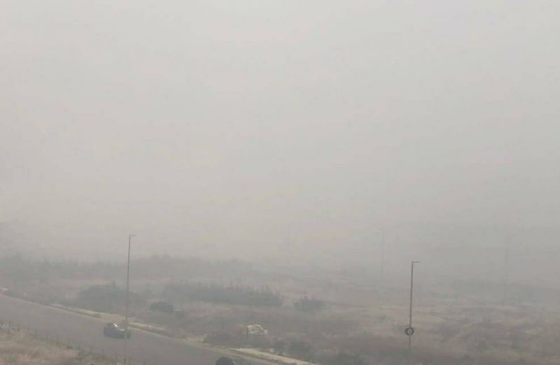 Smoke covers Saida after fire breaks out in landfill
