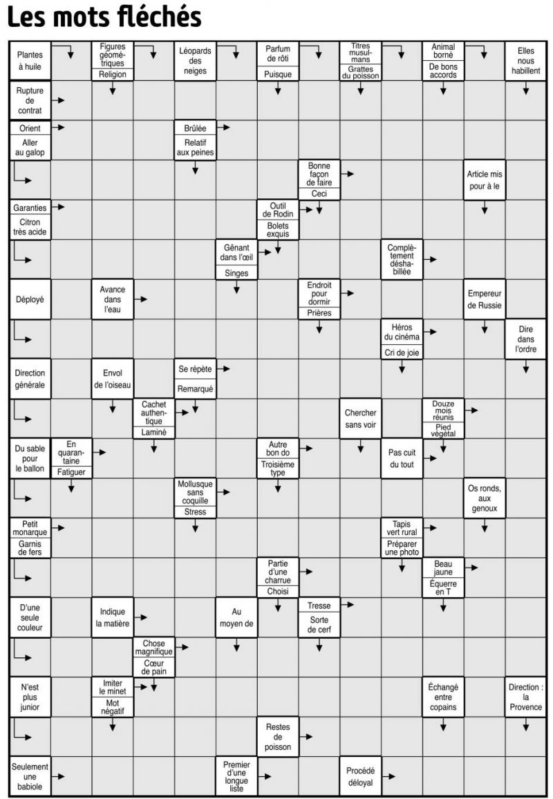 Les mots fléchés
