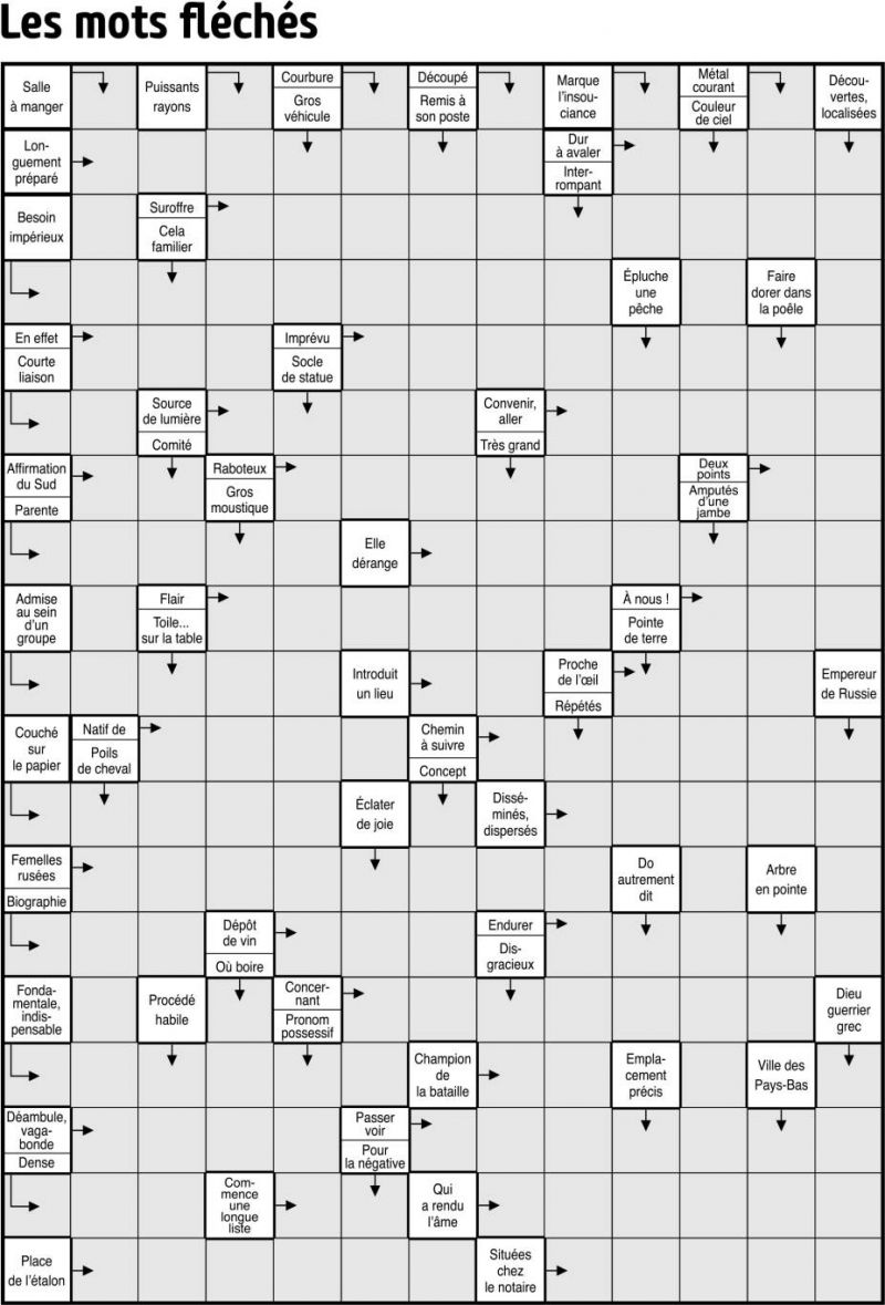 Les mots fléchés