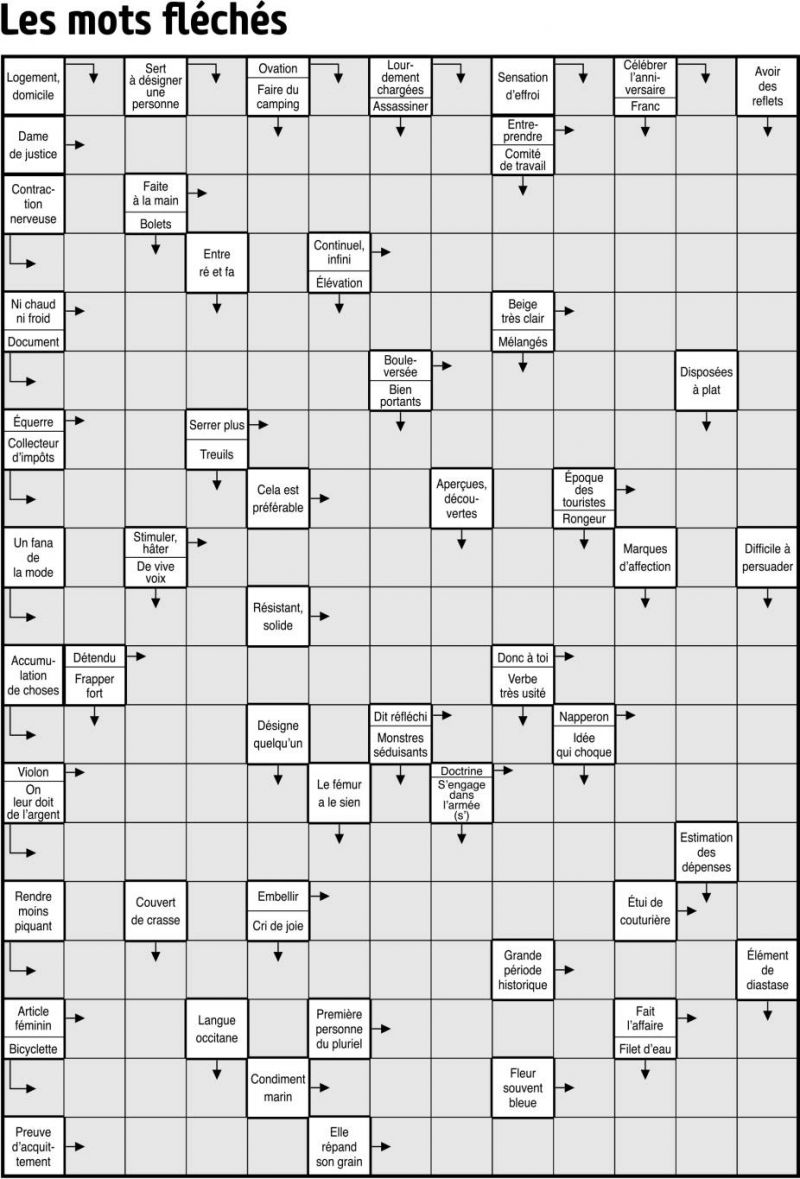 Les mots fléchés