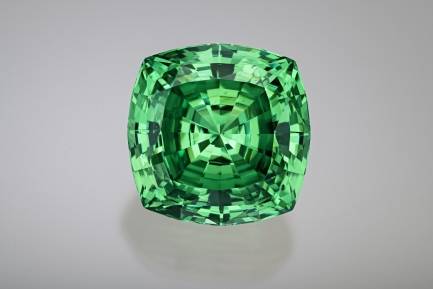 Face au diamant Hope, le Lion de Merelani affiche un éclatant grenat vert