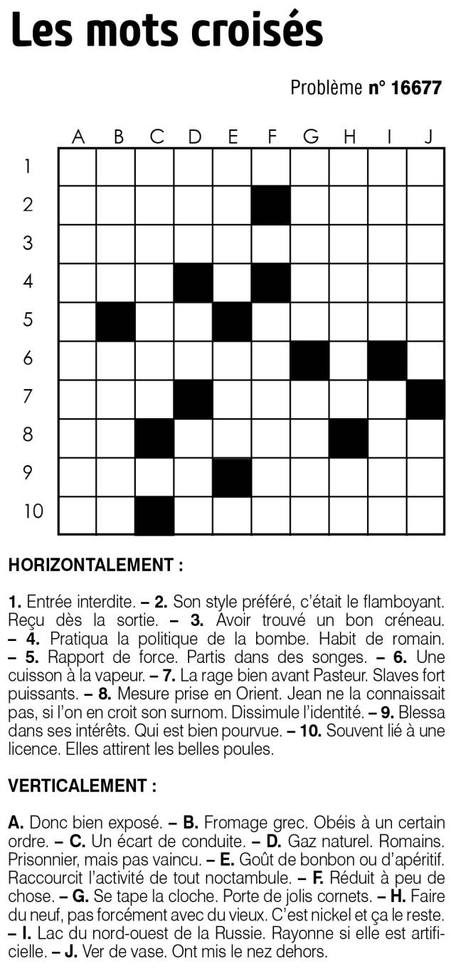 Les mots croisés