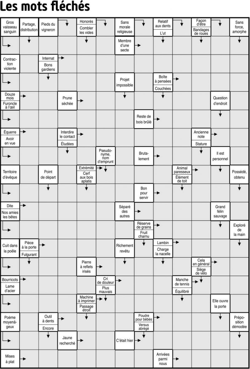 Les mots fléchés