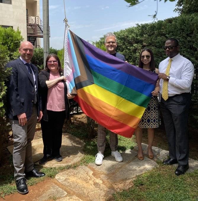 US Embassy in Lebanon raises Progress Pride Flag L'Orient Today