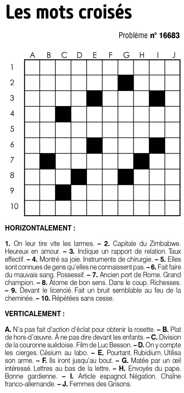Les mots croisés