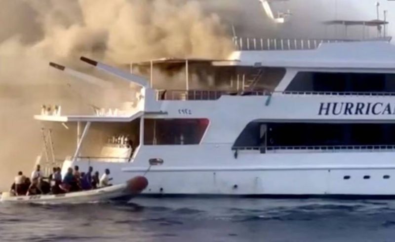 Three British tourists dead after boat fire in Egypt's Red Sea