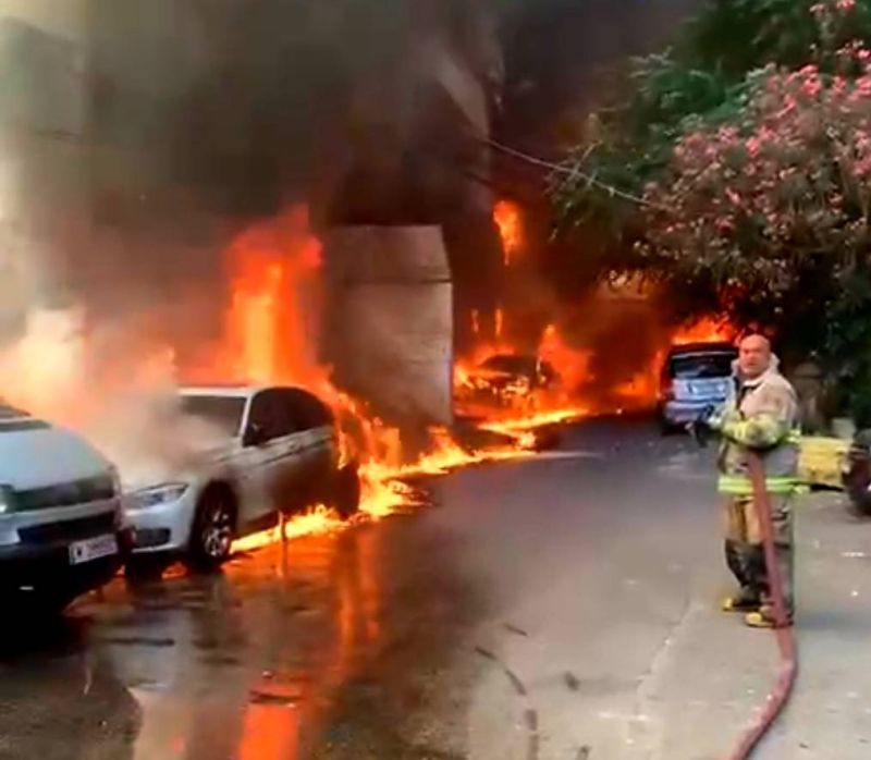 Electrical generator explodes in Beirut’s Zoqaq al-Blat, causing huge fire