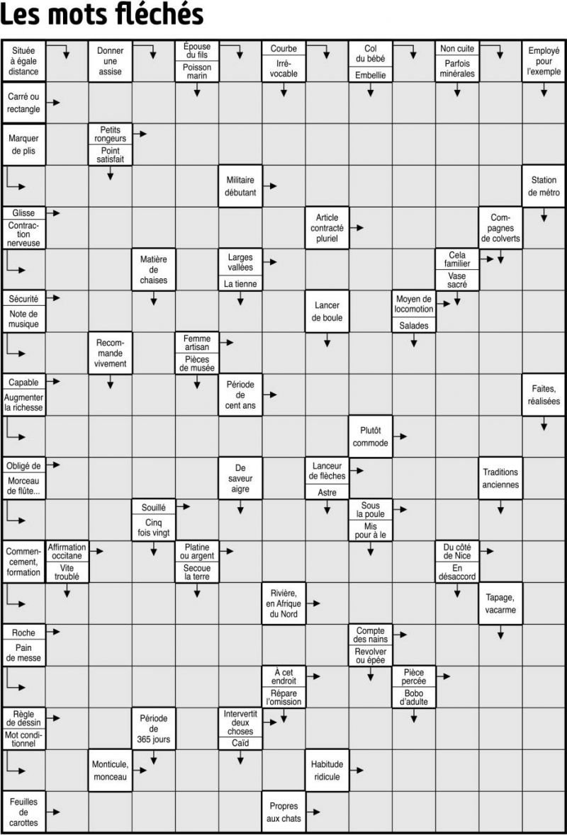 Les mots fléchés