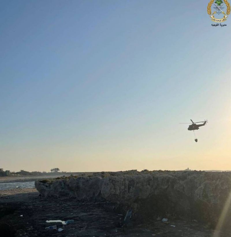 L'armée éteint un incendie sur l'île aux lapins, au large de Tripoli