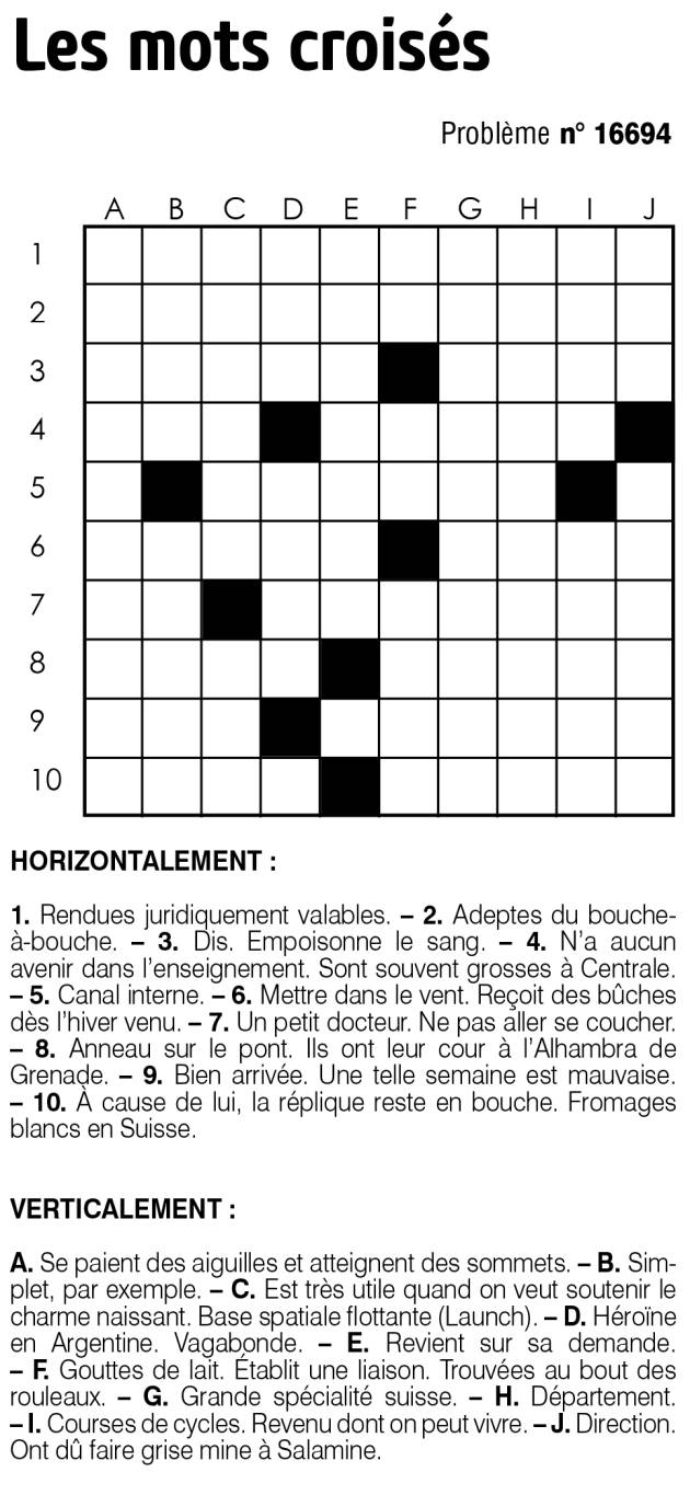 Les mots croisés