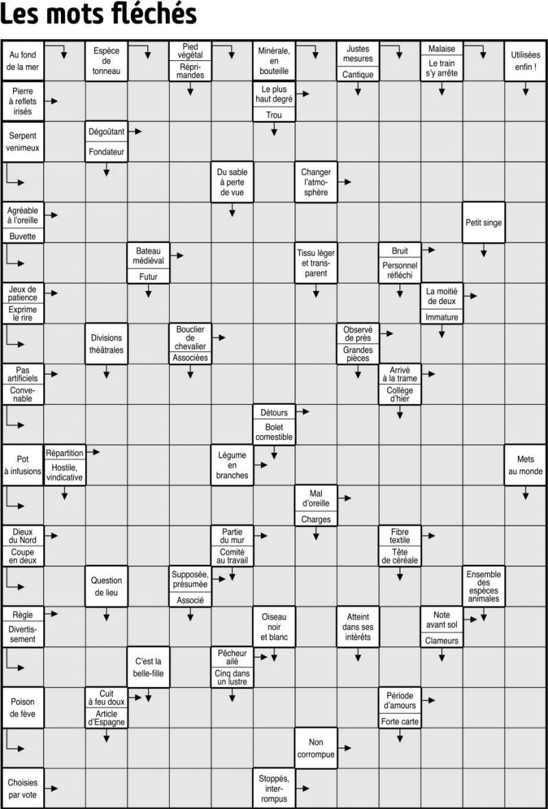 Les mots fléchés