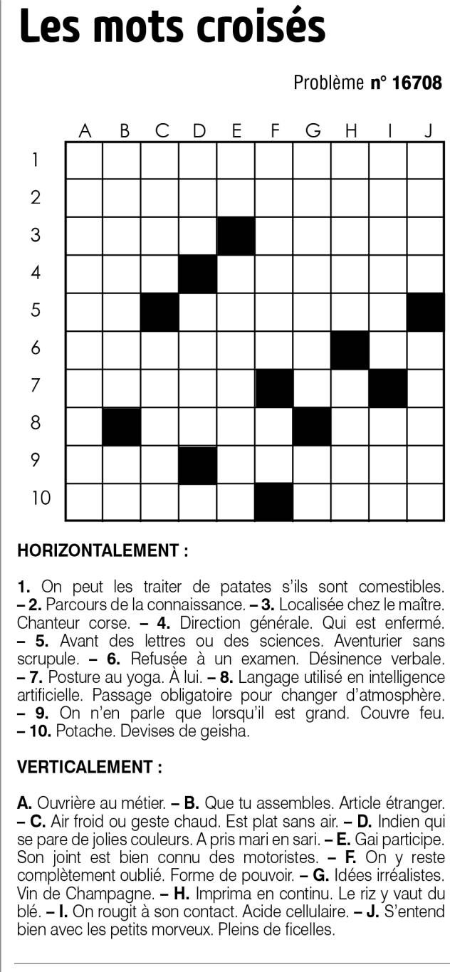 Les mots croisés