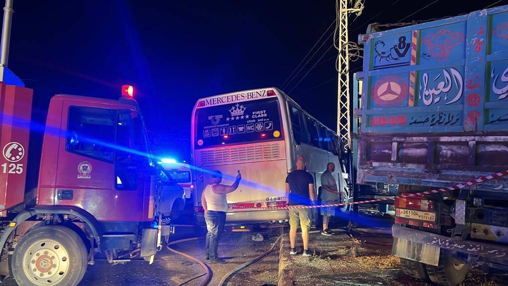 Truck-bus road collision in Zahle injures a dozen Truck-bus road collision in Zahle injures a dozen