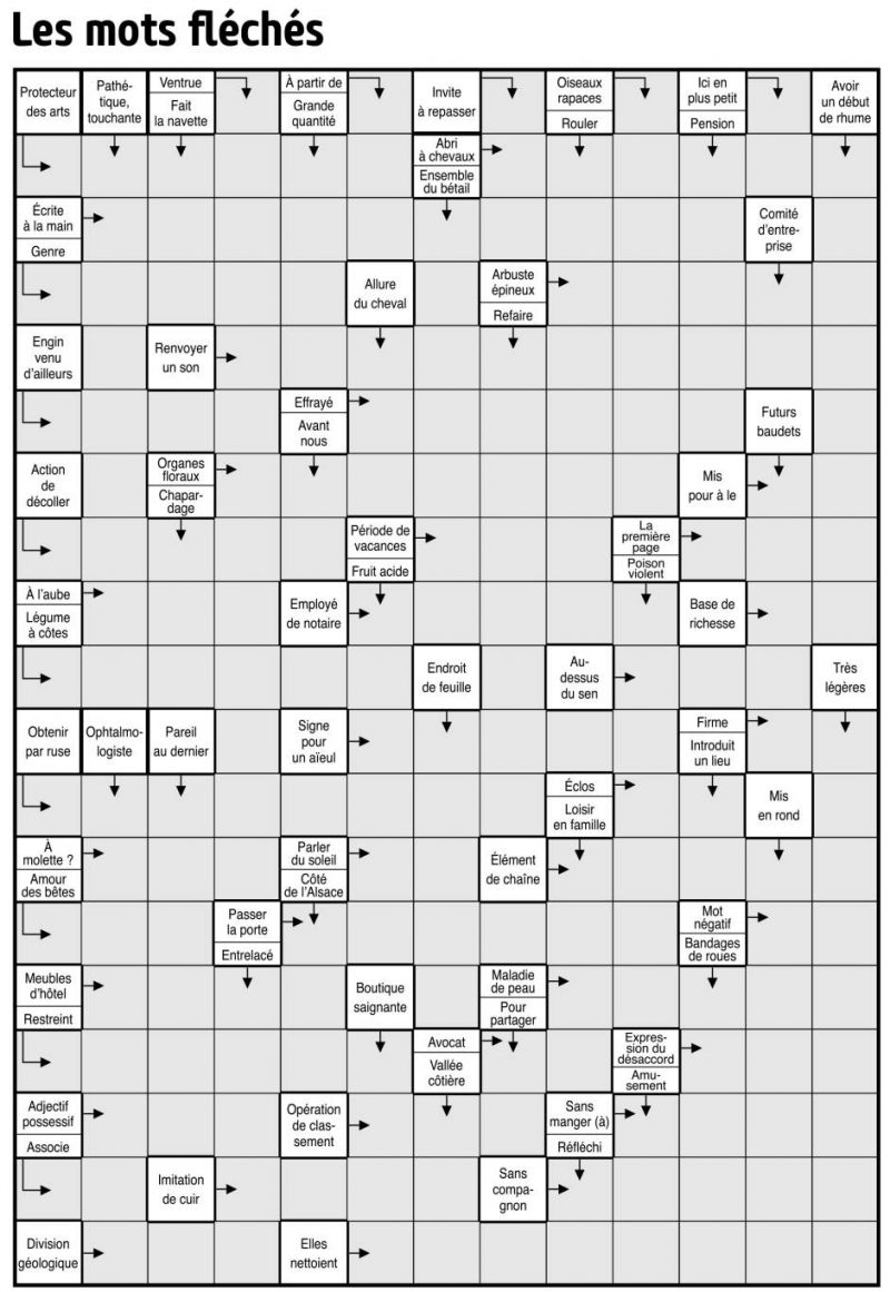 Les mots fléchés