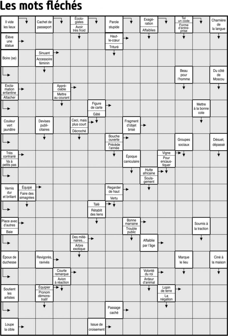 Les mots fléchés