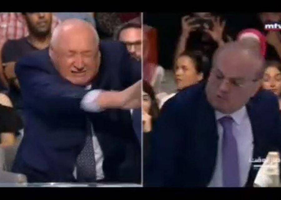 Bagarre entre l'ex-ministre Wahab et le journaliste Abou Fadel sur le plateau de Marcel Ghanem Bagarre entre l'ex-ministre Wahab et le journaliste Abou Fadel sur le plateau de Marcel Ghanem