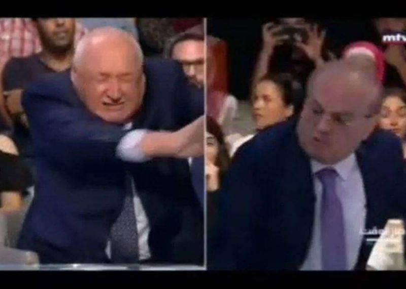 Fistfight between ex-minister Wahab and journalist Abou Fadel during live talkshow