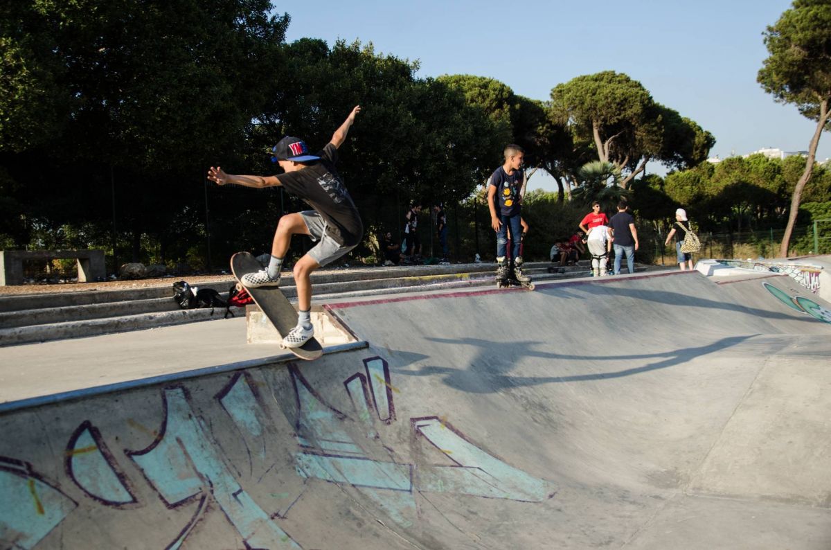 At Horsh Beirut, children skate to escape