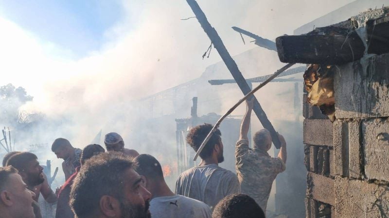 Four injured in fire at Syrian refugee camp in Saida