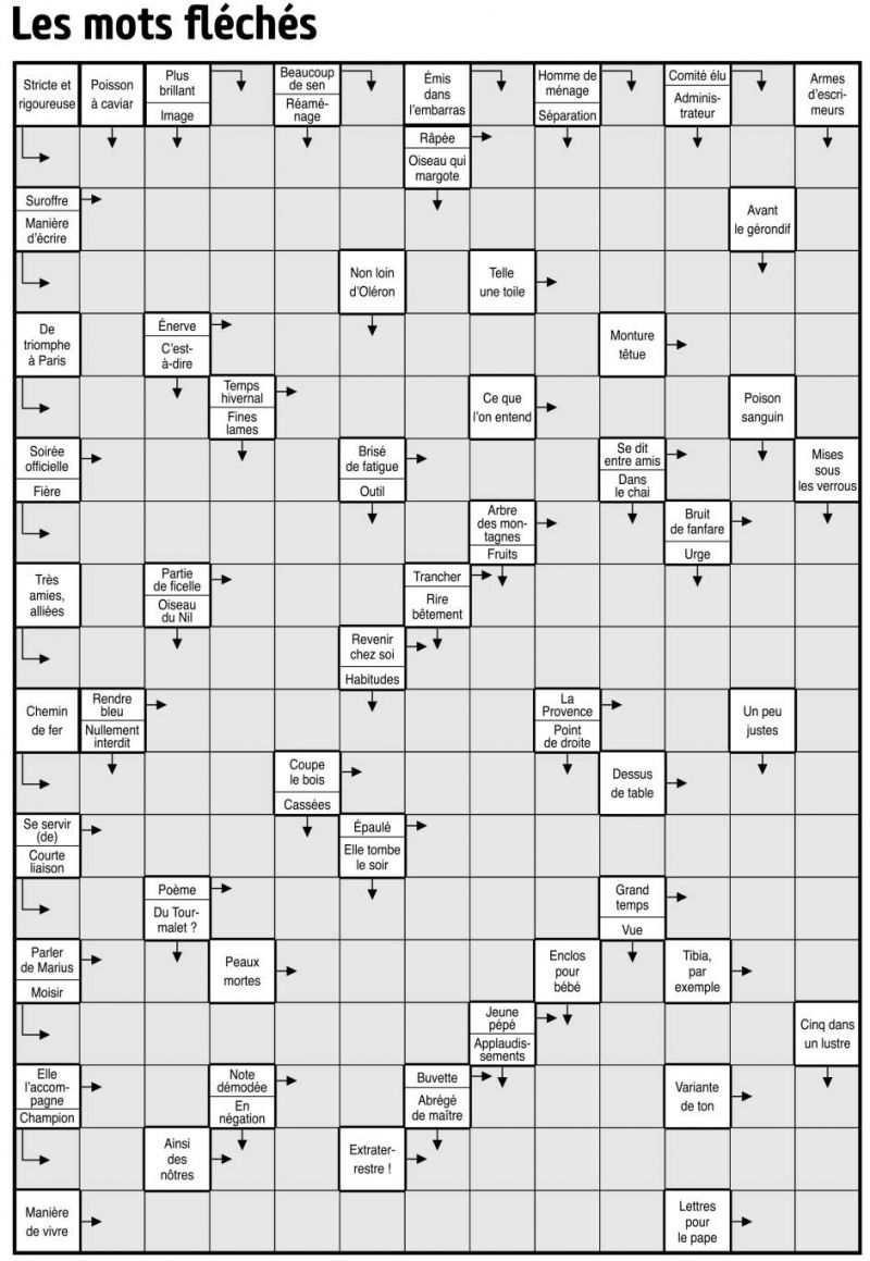 Les mots fléchés