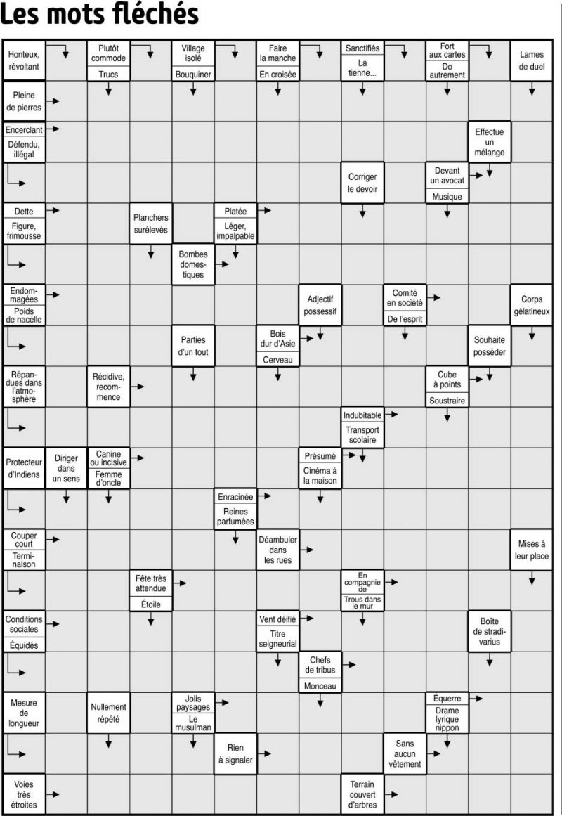 Les mots fléchés