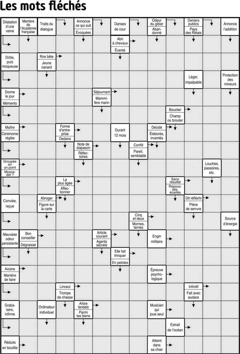 Les mots fléchés