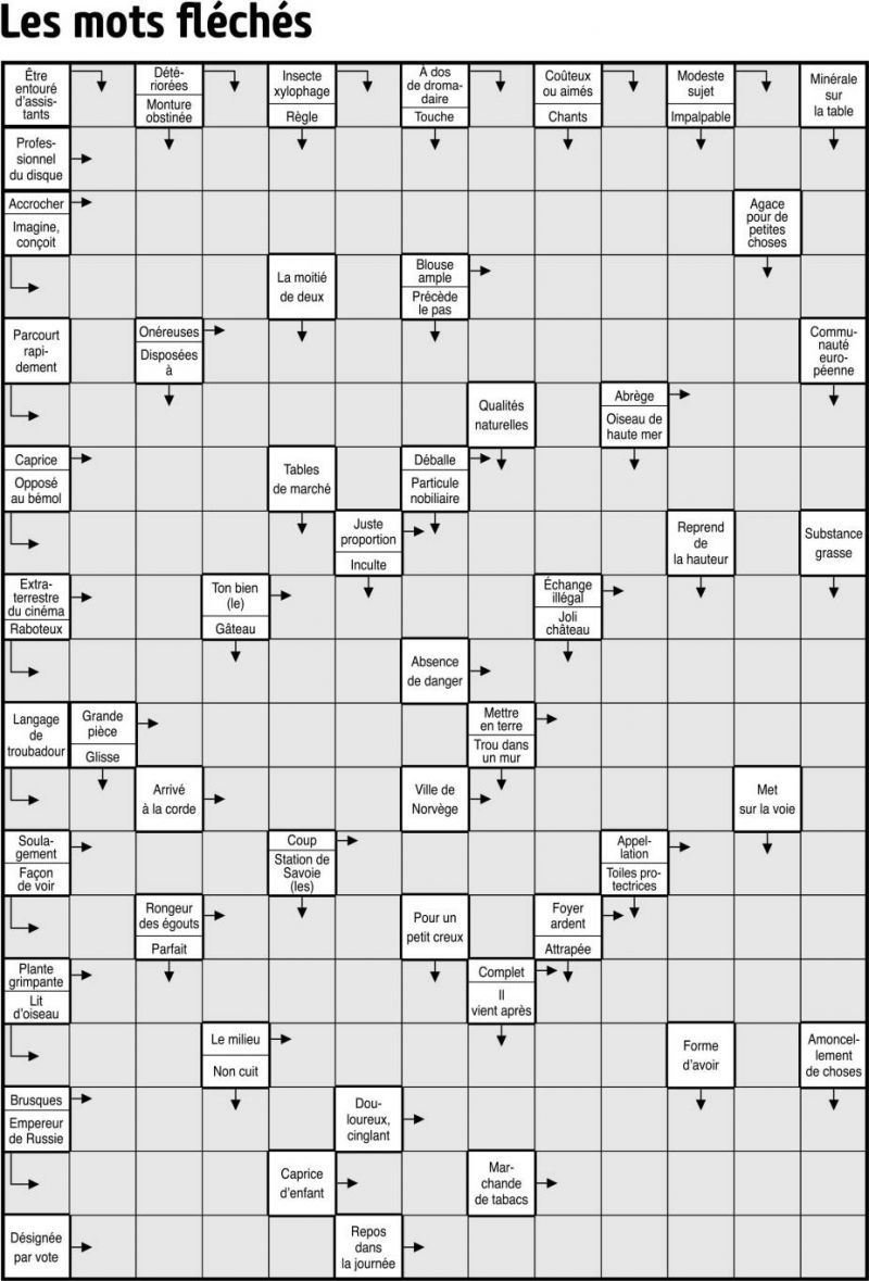 Les mots fléchés