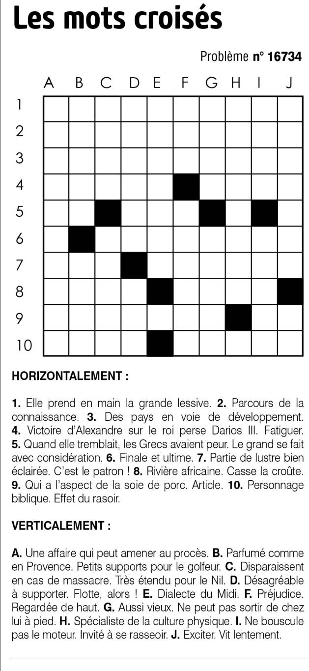 Les mots croisés