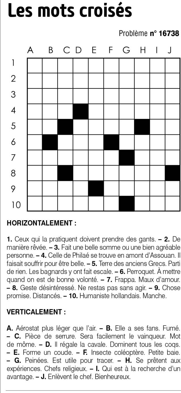 Les mots croisés