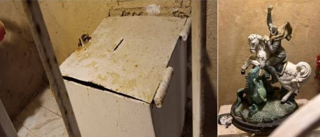 Des statues endommagées dans une église de Jiyé