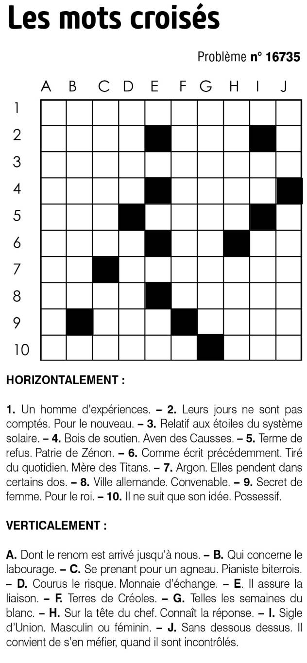Les mots croisés