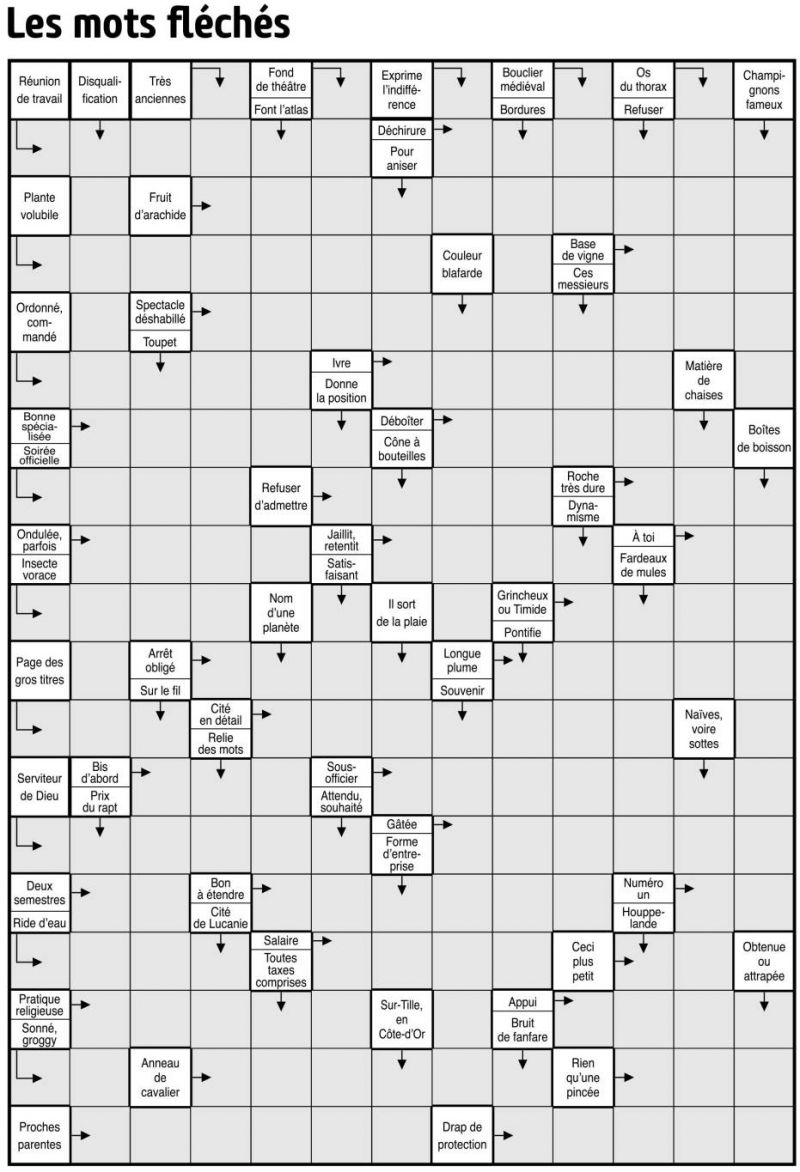 Les mots fléchés