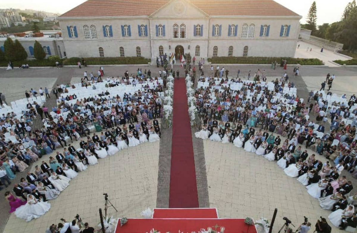 Mariage collectif à Bkerké organisé par la Ligue maronite
