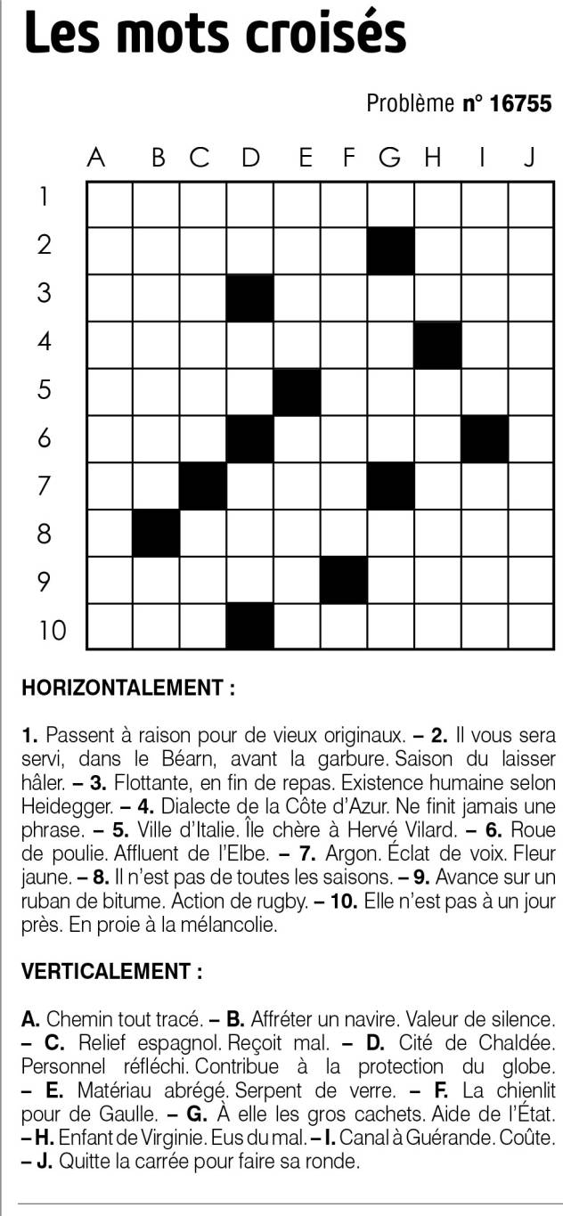 Les mots croisés