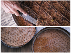 Trays of kibbeh at Furn Ashanna. (Credit: Joao Sousa/L'Orient Today)