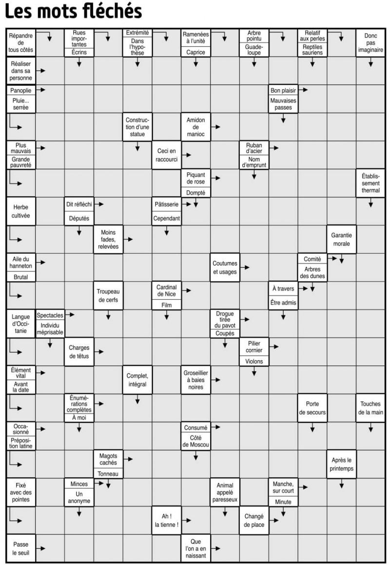 Les mots fléchés