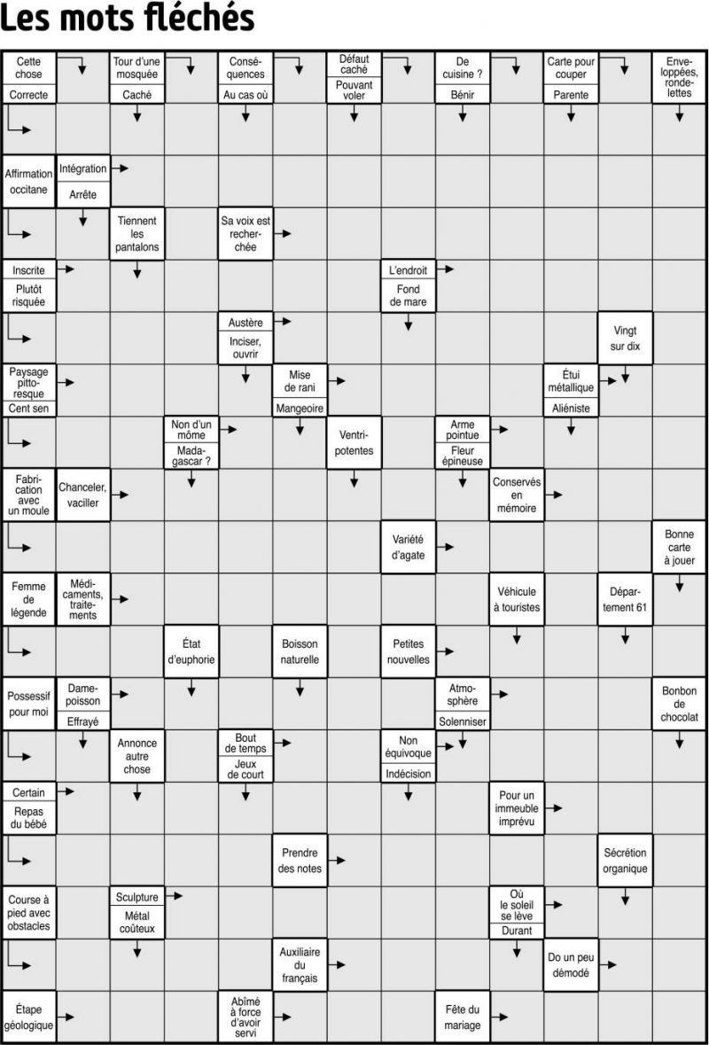 Les mots fléchés
