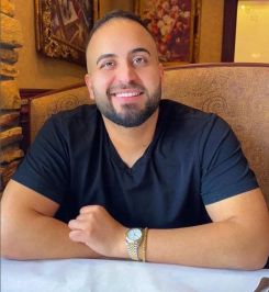 Hassan Mahmoud Salameh, who was shot in Dearborn on Tuesday while exiting a restaurant with his fiancée. (Credit: Salameh's Facebook account)