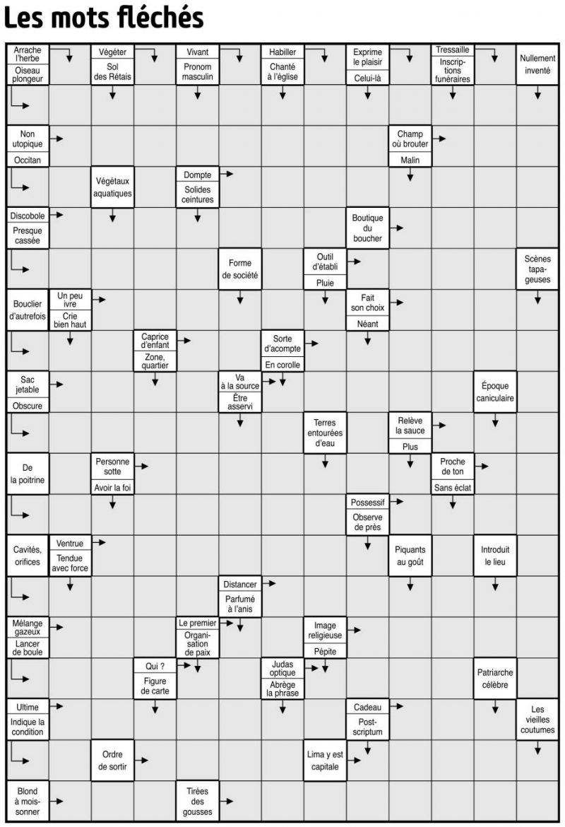 Les mots fléchés