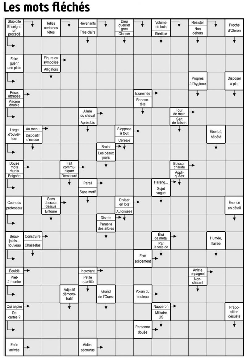 Les mots fléchés