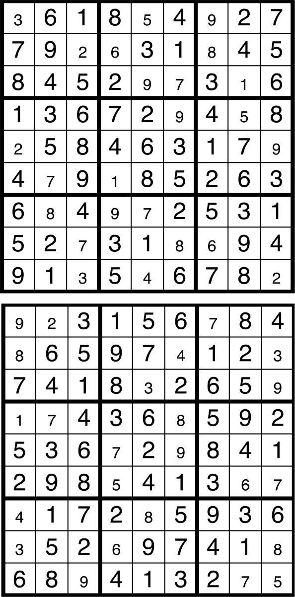 Solutions des sudokus du précédent numéro