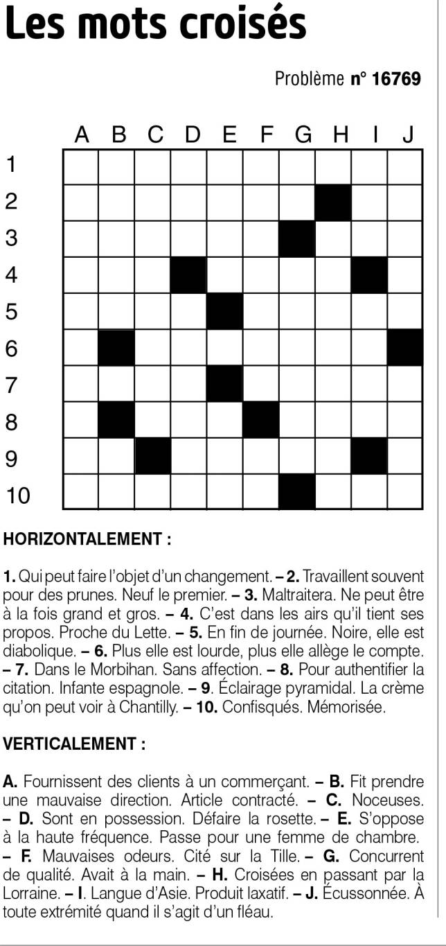 Les mots croisés