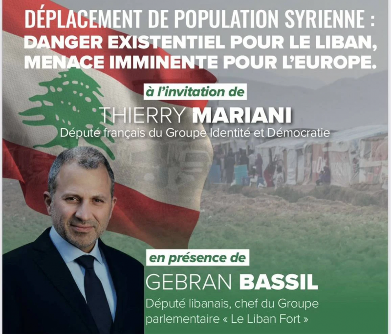 Bassil invited by far-right group to speak about Syrian refugees in European Parliament