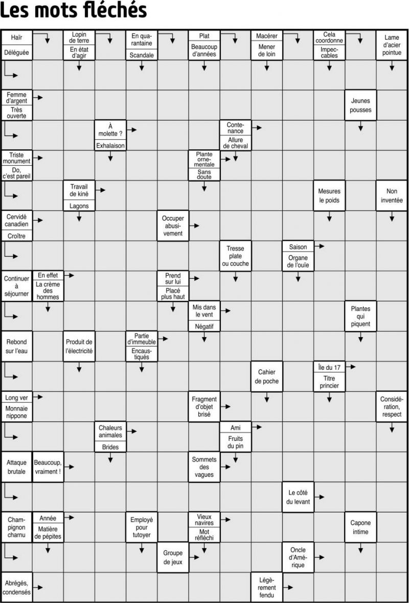 Les mots fléchés
